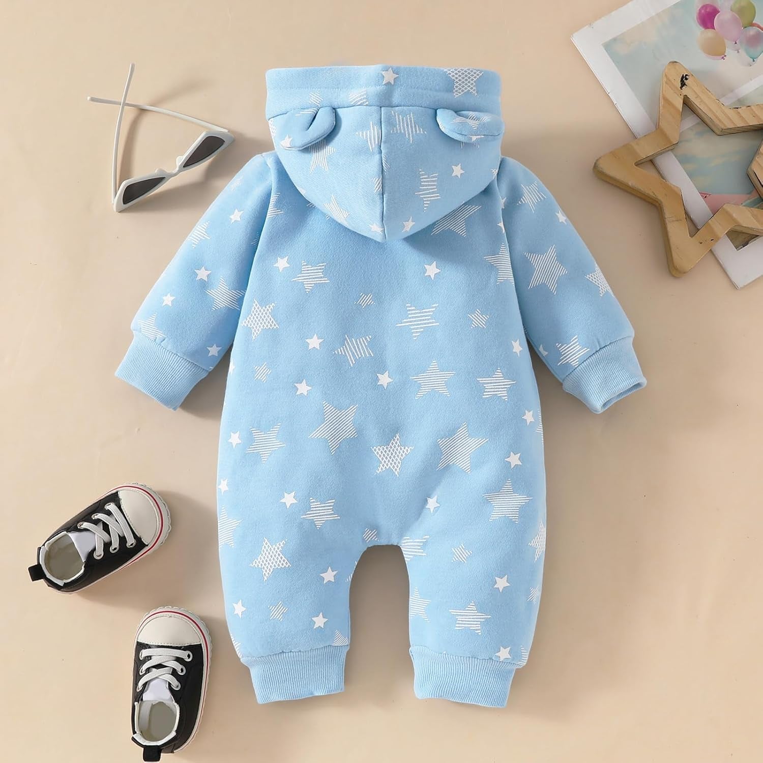 Newborn Baby Girl Winter Outfit Hooded Jumpsuit Infant One Piece Romper Baby Warm Snowsuit Clothes Gifts Set