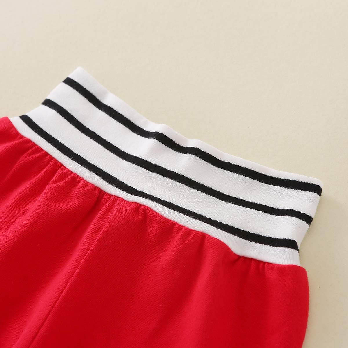Newborn Baby Girls Boys Valentines' Day Outfits Hooded Sweatshirt Long Sleeve T-Shirt Top + Pants Set (Red, 18.24 Months)