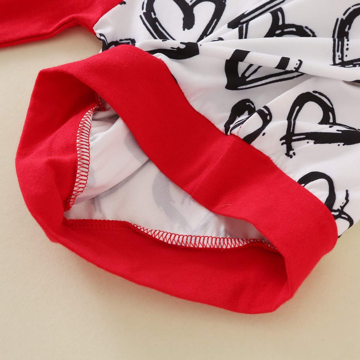 Newborn Baby Girls Boys Valentines' Day Outfits Hooded Sweatshirt Long Sleeve T-Shirt Top + Pants Set (Red, 18.24 Months)